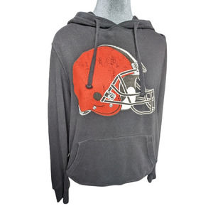 Women's Size Medium (M) Cleveland Browns Distressed Helmet Brown OTS Hoodie